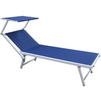 Rebecca Mobili Liegestuhl Sonnenliege Blau Aluminium Textilene Strand Balkon 38x186x61 von MOBILI REBECCA