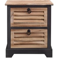 Rebecca Mobili Nachttisch 2 Schubladen Holz dunkelbraun Urban 45x42x29 von MOBILI REBECCA