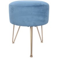 Mobili Rebecca - Rebecca Mobili Pouf Hocker gepolstert Blauer Samt für Wohnzimmer Schlafzimmer von MOBILI REBECCA