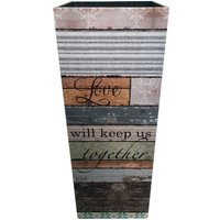 Rebecca Mobili Schirmständer Quadratisch Braun Mdf Canvas Beige 50x20x20 von MOBILI REBECCA