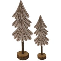 Rebecca Mobili Set 2 Mini Weihnachtsbäume in Grau Braun aus Filz mit Holzsockel Rebecca Mobili Set 2 Mini Weihnachtsbäume in Grau Braun aus Filz mit Holzsockel von MOBILI REBECCA