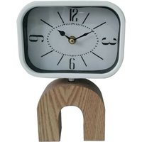 Mobili Rebecca - Rebecca Mobili Tisch Uhr Tischuhren Mdf Metall Weiß Braun Analog von MOBILI REBECCA