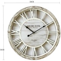 Mobili Rebecca - Rebecca Mobili Wanduhr Holz Shabby Vintage Weiß Hausdeko 50x50x4,5 von MOBILI REBECCA