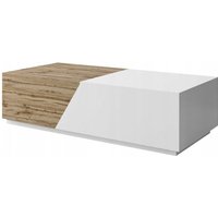 Moderner ausziehbarer Couchtisch DOUBLE, weiß wotan, für das Wohnzimmer oder Büro von MOBILIER1