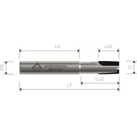 Mobiltecnica - MTEC004.22 - fräse aus polykristallinem diamant mit negativen schneidkanten Z2 mit körper hw .22D10 LU1 20 LU2 28 DS10 LT75 Z2 AX5° von MOBILTECNICA