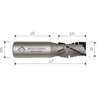 Mtec025.2 - Spindelfräse Aus Dia Z3+3 Körper Aus Stahl Pkd H4,5 Mm Überwieg. Pos. - Mobiltecnica .2d20 Lu 25 Ds20 Lt85 Z(3+3)(8dp+1dp) Ax20° Li H4,5 von MOBILTECNICA