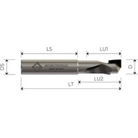 Mtec045.33 - Spindelfräse Aus Diamant Z1+1 Körper Aus Hw Widia Pkd H2,5 Mm - Mobiltecnica .33d10 Lu1 44 Lu2 49 Ds10 Lt90 Z(1+1)(5dp+1dia) Ax12°+/- Re von MOBILTECNICA
