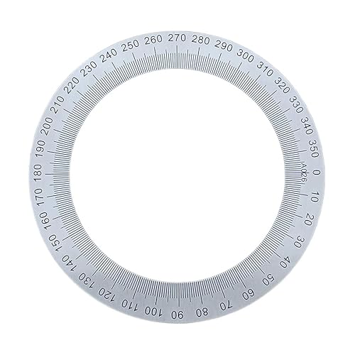 1 Stück Zifferblatt Edelstahl Winkel Zifferblatt 360 Grad Winkelmesser Rund Zubehör Messwerkzeug Dekorative Platte (110 x 80 x 1 mm) von MOBUKJUU