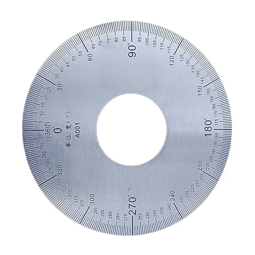 1 Stück Zifferblatt Edelstahl Winkel Zifferblatt 360 Grad Winkelmesser Rund Zubehör Messwerkzeug Dekorative Platte (120 x 40 x 2 mm) von MOBUKJUU