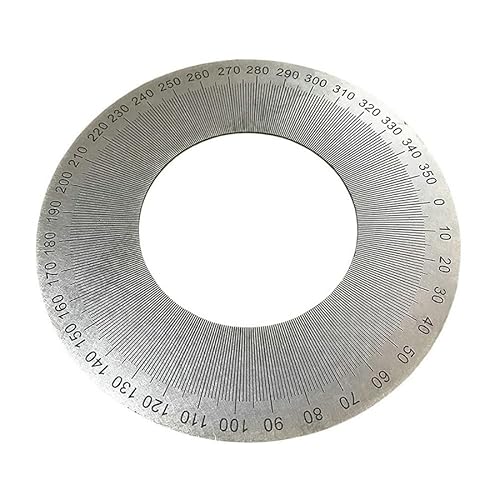 1 Stück Zifferblatt Edelstahl Winkel Zifferblatt 360 Grad Winkelmesser Rund Zubehör Messwerkzeug Dekorative Platte (120 x 62 x 1 mm) von MOBUKJUU