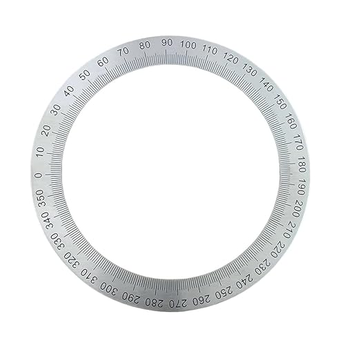 1 Stück Zifferblatt Edelstahl Winkel Zifferblatt 360 Grad Winkelmesser Rund Zubehör Messwerkzeug Dekorative Platte (130 x 101 x 1 mm) von MOBUKJUU
