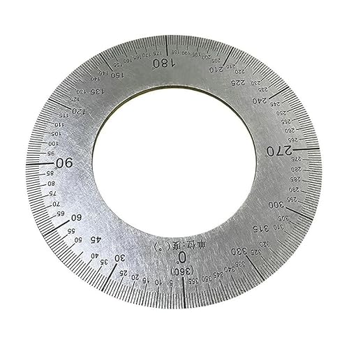 1 Stück Zifferblatt Edelstahl Winkel Zifferblatt 360 Grad Winkelmesser Rund Zubehör Messwerkzeug Dekorative Platte (90 x 50 x 2 mm) von MOBUKJUU