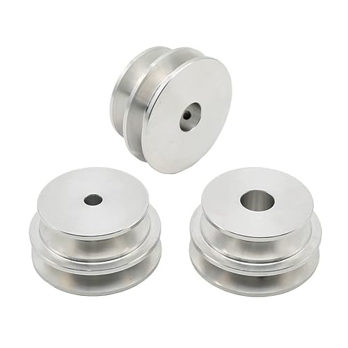 1 x Aluminium-Legierung 50 & 60 mm Doppelrillen-Riemenscheibe 8-20 mm feste Bohrung Riemenscheibe für Motorwellenantrieb (10 mm) von MOBUKJUU