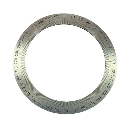 1 x Edelstahl-Winkelmesser, 360-Grad-Winkelmesser, rundes Zubehör, Messwerkzeug, dekorative Platte (170 x 130 x 2 mm) von MOBUKJUU