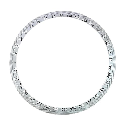 1 x Edelstahl-Winkelmesser, 360-Grad-Winkelmesser, rundes Zubehör, Messwerkzeug, dekorative Platte (190 x 165 x 2 mm) von MOBUKJUU