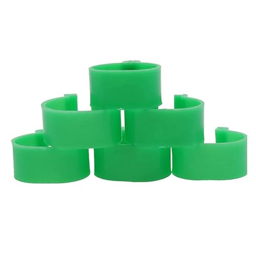 MOBUKJUU 100 Stück Geflügelfußring Schnalle Typ Clip Ringe Huhn Ente Gans Innendurchmesser 20 mm Erwachsene Truthahn Geflügel Landwirtschaft Ausrüstung (100 Stück grün) von MOBUKJUU