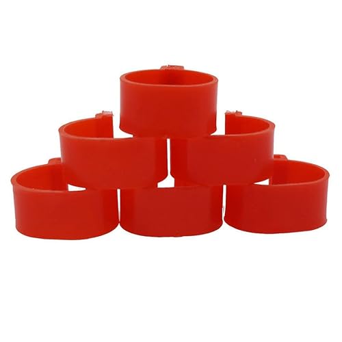 MOBUKJUU 100 Stück Geflügelfußring Schnalle Typ Clip Ringe Huhn Ente Gans Innendurchmesser 20 mm Erwachsene Truthahn Geflügel Landwirtschaft Ausrüstung (100 Stück rot) von MOBUKJUU