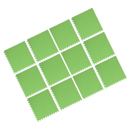 MOBUTOFU Eva Spleißmatte 12 Stück 60x60cm rutschfest Hochdichter Eva Schaum Grün Für Fitness Und Tanzstudio Leicht Zu Reinigen von MOBUTOFU