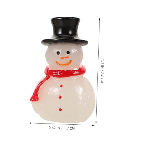 MOBUTOFU 16 Stück Teiliges Miniatur Schneemann Figuren Leuchtende Harz Weihnachtsdeko Platzsparend für Mikrolandschaften DIY Bastelprojekte Festliche Tischdekorationen Vielseitig Einsetzbar von MOBUTOFU