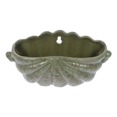 MOBUTOFU 1Stück Wandmontierter Vintage Blumentopf Keramik Hängender Blumentopf für Sukkulenten Kräuter und Kleine Pflanzen Dekorativer Pflanztopf für Innenräume und Außenbereiche von MOBUTOFU