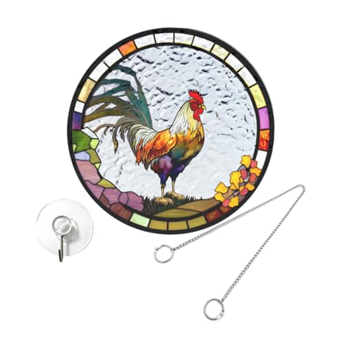 MOBUTOFU 1satz Dekorativer Acryl-hahn- Für Fenster Farbenfrohe Wanddekoration Und Hängendes Ornament Für Garten Balkon Und Wohnzimmer Langlebig Und Stabil von MOBUTOFU