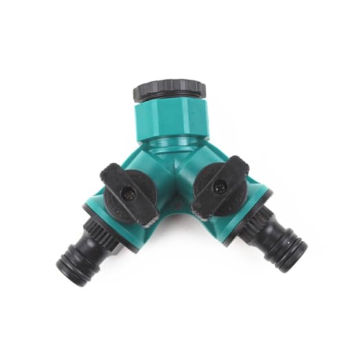 MOBUTOFU 2 STÜCK Teiliges Gartenschlauch Adapter Y Form Kunststoff Wasserhahnverbinder Doppelkopf Auslaufsicherer Wasserverteiler für Autowäsche und Garten Einfache Installation von MOBUTOFU