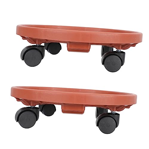 MOBUTOFU 2 Stück Blumenroller mit Drehbaren Robustes Pflanzentopf Untersetzer Tablett Wetterfestes Blumenständer Rollbrett für Balkon und Garten und Vielseitig Einsetzbar von MOBUTOFU
