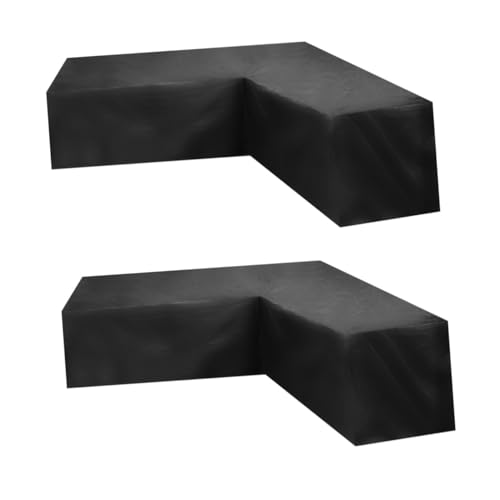 MOBUTOFU 2 Stück Förmige Outdoor Sofa Abdeckhaube aus Oxford Wetterfeste Strapazierfähige Ecksofa Schutzhülle mit Zugband Passgenau für Gartenmöbel von MOBUTOFU