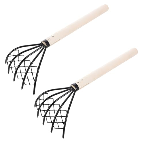 MOBUTOFU 2 Stück Handrechen mit Robustes Eisen Ergonomischer Holzgriff Langlebiges Strand und Muschelausgrabewerkzeug für Effizientes Meeresfrüchtegraben Am Strand MOBUTOFU 2 Stück Handrechen mit Robustes Eisen Ergonomischer Holzgriff Langlebiges Strand und Muschelausgrabewerkzeug für Effizientes Meeresfrüchtegraben Am Strand von MOBUTOFU
