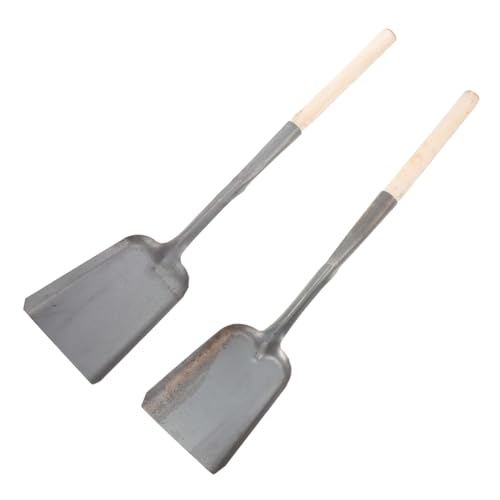 MOBUTOFU 2 Stück Praktische Metall Schaufel Langstielig Multifunktionale und Ascheschaufel Handgeschmiedet für Kamin und Küchenreinigung Robust Leicht Tragbar für Garten und Ofenpflege von MOBUTOFU