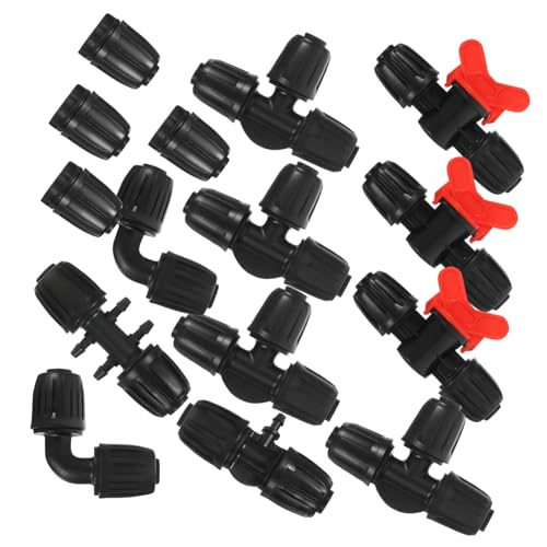 MOBUTOFU 20 Stück Teiliges PE Schlauchverbinder mit Wege Verteiler Robust Leicht aus Stabilem Material Schnell Installierbar Tropf und Auslaufsicher Geeignet für Gartenbewässerung und von MOBUTOFU