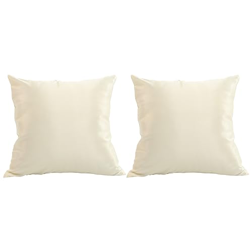 MOBUTOFU 2 Stücke Satin Dekorative Couch Kissen Euro Sham Kissenbezüge Wurf Kissen Für Sofa von MOBUTOFU