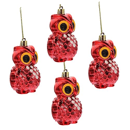 MOBUTOFU 4 Stück Eulenanhänger Hängeornamente Eule Hängedeko Hängende Baumdeko Eule Hängeornament Eulendeko Baum Eulenornament Deko Eule Hängeanhänger Tier von MOBUTOFU