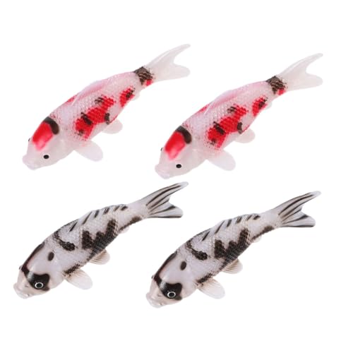 MOBUTOFU 4 Stück Teiliges Koi Fisch Deko aus Robustem Harz Realistisch Gestaltete Aquarium Figuren in Lebendigen Farben Schwimmende Zierfische für Aquarien Gartenteiche und MOBUTOFU 4 Stück Teiliges Koi Fisch Deko aus Robustem Harz Realistisch Gestaltete Aquarium Figuren in Lebendigen Farben Schwimmende Zierfische für Aquarien Gartenteiche und von MOBUTOFU