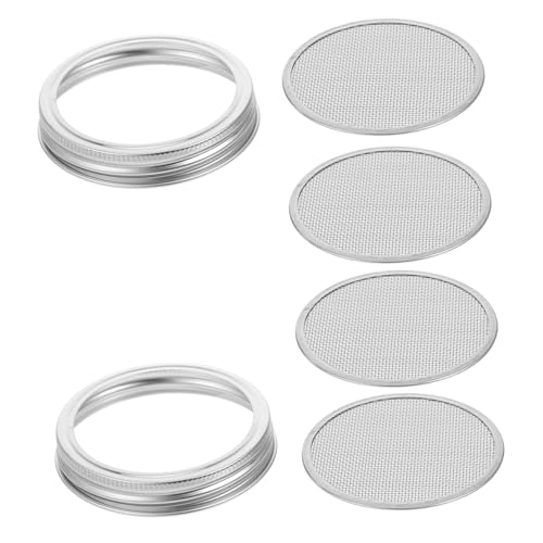 MOBUTOFU 6 Stück Teiliges Sprout Lids aus Mesh Siebdeckel für Weite Mason Jar Luftdurchlässig Abnehmbar Kompatibel mit Einmachgläsern zum Keimen und Filtern von Verunreinigungen von MOBUTOFU