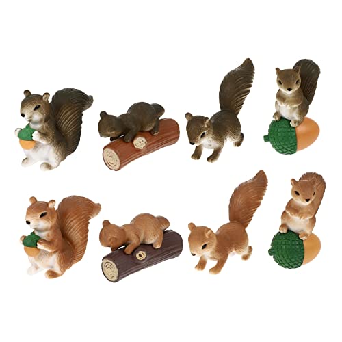 MOBUTOFU 8 Stücke Mini Eichhörnchen Figuren Tiny Tier Statue Für Moos Landschaft Decor Für Miniatur Decor von MOBUTOFU