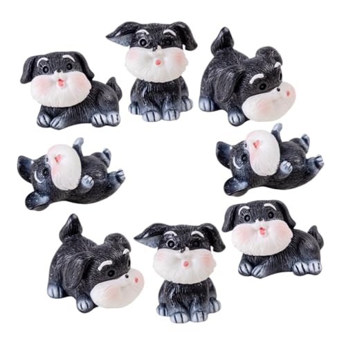 MOBUTOFU Süßes Schnauzer Hundedekor 8 Stück Aus Resin Miniatur Hundeornament Für Garten Und Schreibtisch Kompakte Größe Langlebige Figuren Für Hundeliebhaber von MOBUTOFU