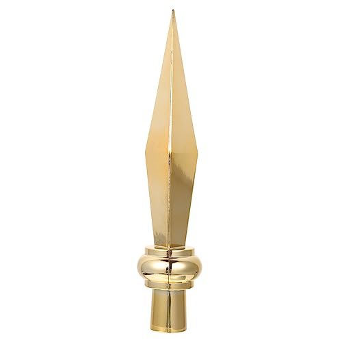 MOBUTOFU Aluminiumlegierung Fahnenmast Topper Langlebig Robust Ersatz Flaggenmast Kopf Fahnenstange Spitze Dekorativ Design Goldfarben für Außenbereich von MOBUTOFU