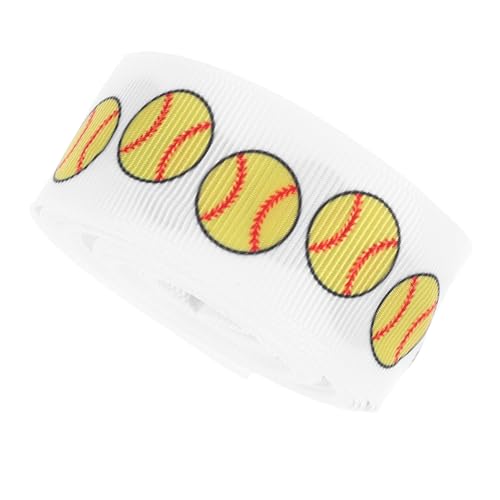 MOBUTOFU Baseball-bänder Mit Drahtkante: Baseball-stoffband Zum Umwickeln Mit Draht Für Selbstgemachte Schleifenkränze, Party-Dekoration Zum Thema Sportmannschaftsball von MOBUTOFU