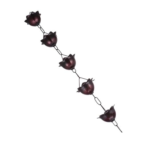 MOBUTOFU Metall Regenkette Dachrinne Entwässerungskette Garten Zubehör Blütenform Winterfest Wasserführung für Terrasse Villa von MOBUTOFU