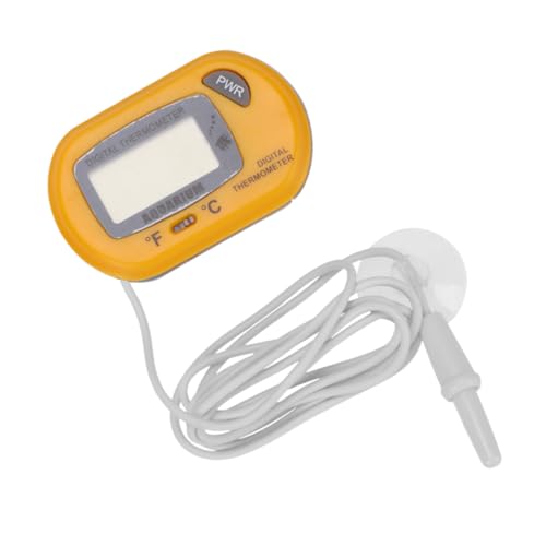 MOBUTOFU Mini Aquarium Thermometer Wasserfest mit Großem Display Handlich und Präzise Temperatursensor für Fischbecken Aquarien Gelb Hohe Messgenauigkeit Einfach Ablesbar für Enge Stellen von MOBUTOFU