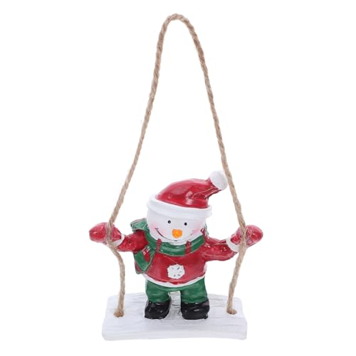 MOBUTOFU Schneemann Baumdekoration aus Widerstandsfähigem Harz Handbemalt mit Einzigartigem Schaukel Design Langlebige Resin Figur Festlicher Weihnachtsschmuck für Weihnachtsbaum und Party von MOBUTOFU