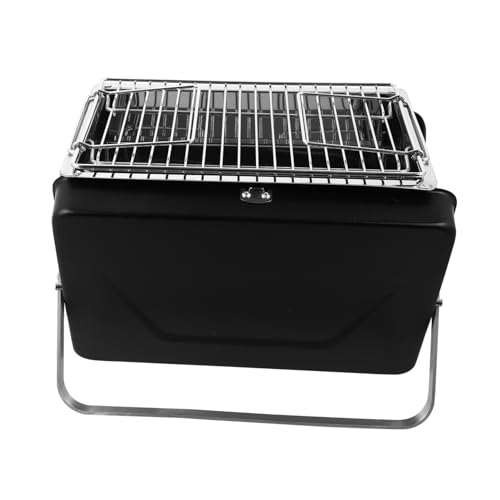 MOBUTOFU Tragbarer Klappbarer Holzkohlegrill aus Premium Metall Kompakter Outdoor Camping Grill für Picknick und Terrasse Langlebiger Barbecue Grill im Aktenkoffer Design von MOBUTOFU