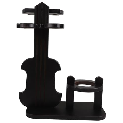 MOBUTOFU Vintage Holz Weinregal Violinform Weinständer Stabiles Flaschenhalter Weinglashalter für Arbeitsplatte und Tisch für Weinaufbewahrung und Dekoration bei Familienfeiern von MOBUTOFU