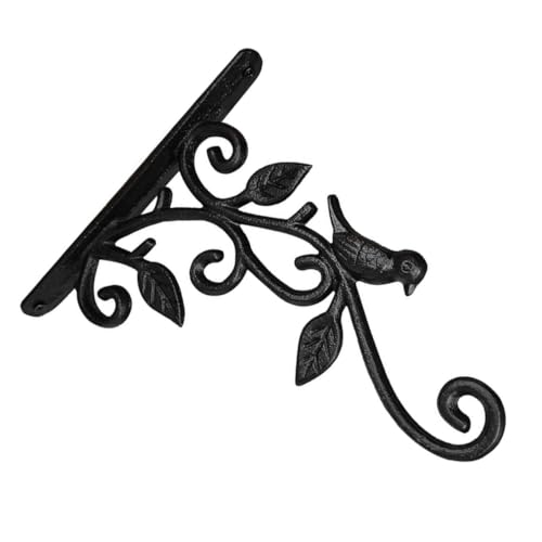 MOBUTOFU Wandhalterung Blumenampel Hängende Pflanzenhalterung Schwarz für Balkon Garten Dekoration Rostfreier Pflanzkorbhalter Robust Einfache Anbringung für Laternen Körbe Windspiele von MOBUTOFU