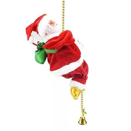 MOBYAT Kletter-Weihnachtsmann am Seil – 100 cm langes Seil, elektrischer Kletter-Weihnachtsmann, universelle Kletter-Weihnachtsmann-Leiter, batteriebetrieben, kletternder Weihnachtsmann von MOBYAT