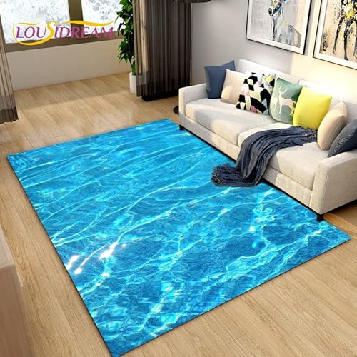 MOBYAT Meer, Meerwasser, Teppich Life3D Teppichkomfortabler Bodenbelag, Lässiger Luxusteppich 80X150Cm von MOBYAT