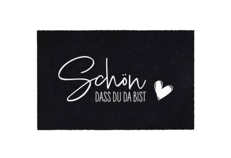 MOCAVI Fußmatte Fußmatte 45 x 70 cm Mat Schön das du da bist schwarz randlos, Eingangsmatte normal, Höhe: 450 mm von MOCAVI