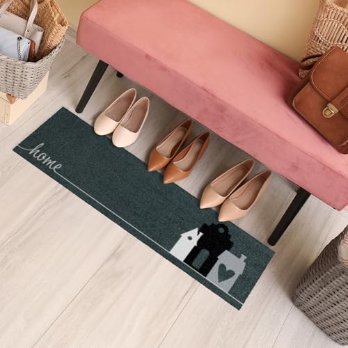 MOCAVI Mat Schuhparkplatz 30x100 cm innen & außen Hygge Home anthrazit Stiefelmatte schmal lang waschbar Terrassenmatte Mini-Läufer Flur randlos rutschfest von MOCAVI