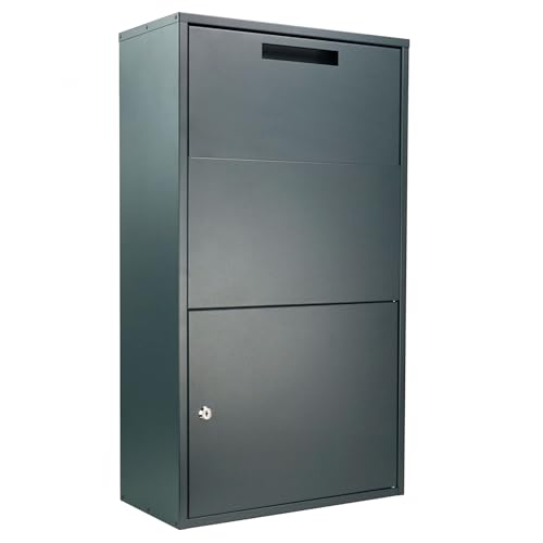 MOCAVI Paketbox 56 - Großzügiger Paketkasten für Zuhause | Paketannahmebox Anthrazit | Sichere Paketannahme mit Schloss | Wetterfeste Paketstation RAL 7016 | Ideal für moderne Wohnstile von MOCAVI